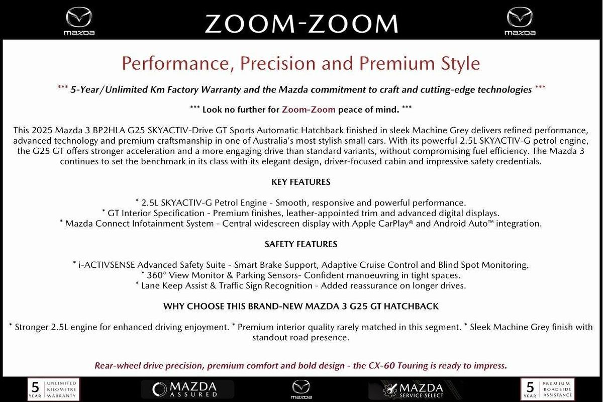 2025 Mazda 3 G25 GT BP Series