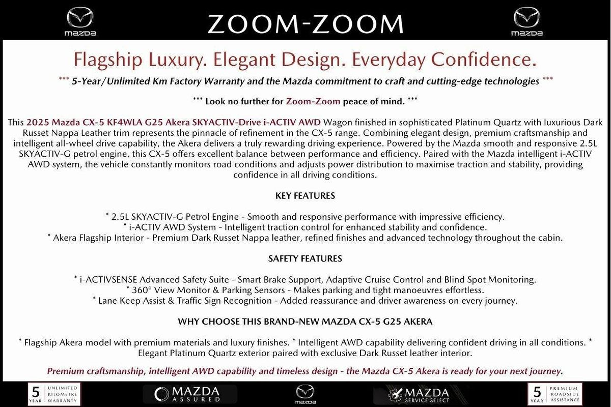 2025 Mazda CX-5 G25 Akera KF Series