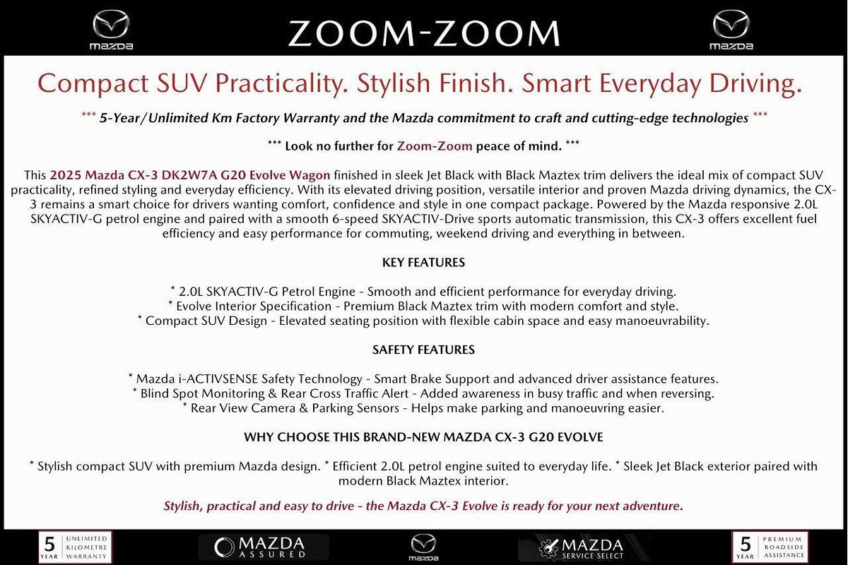 2025 Mazda CX-3 G20 Evolve DK