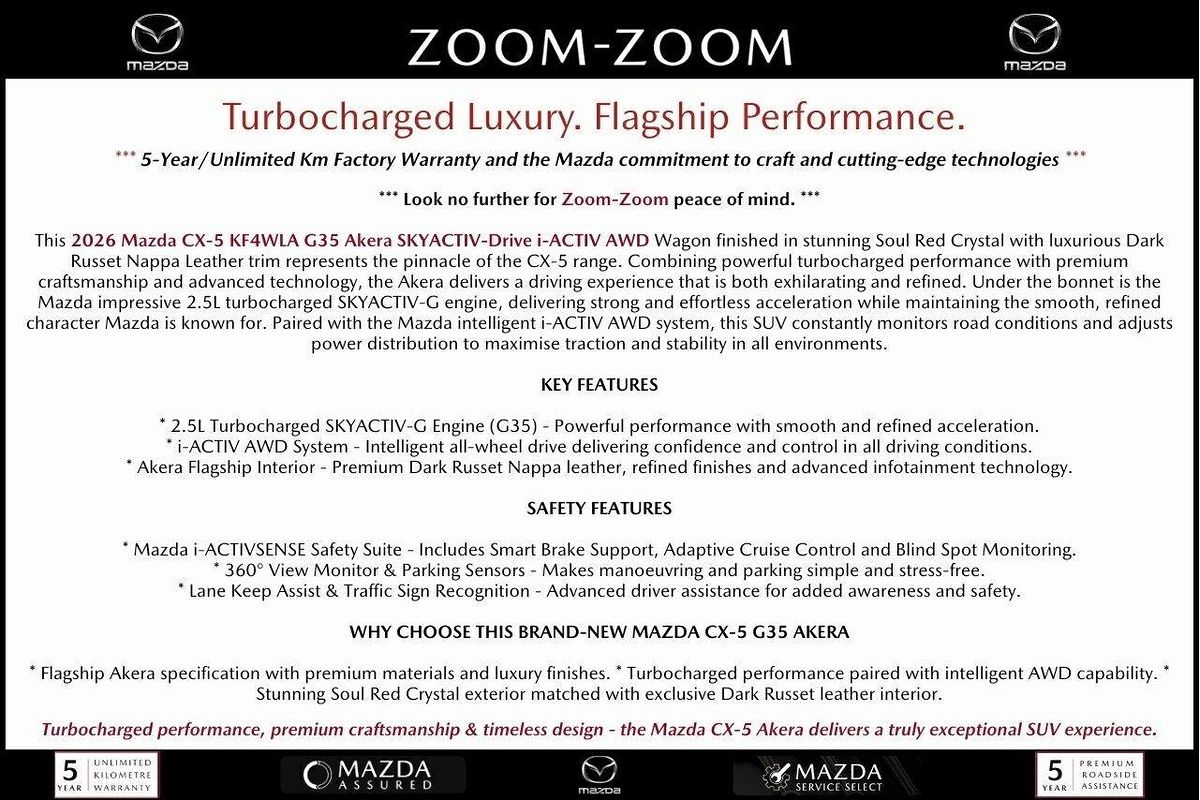 2026 Mazda CX-5 G35 Akera KF Series