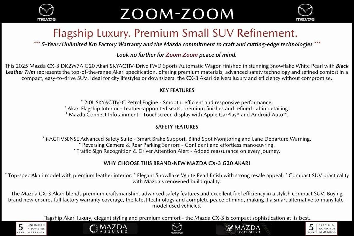 2025 Mazda CX-3 G20 Akari DK