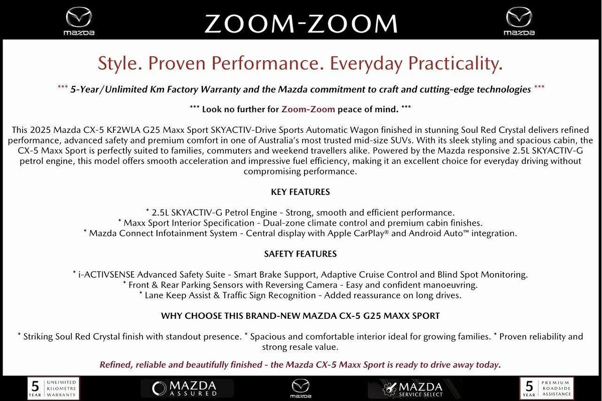 2025 Mazda CX-5 G25 Maxx Sport KF Series