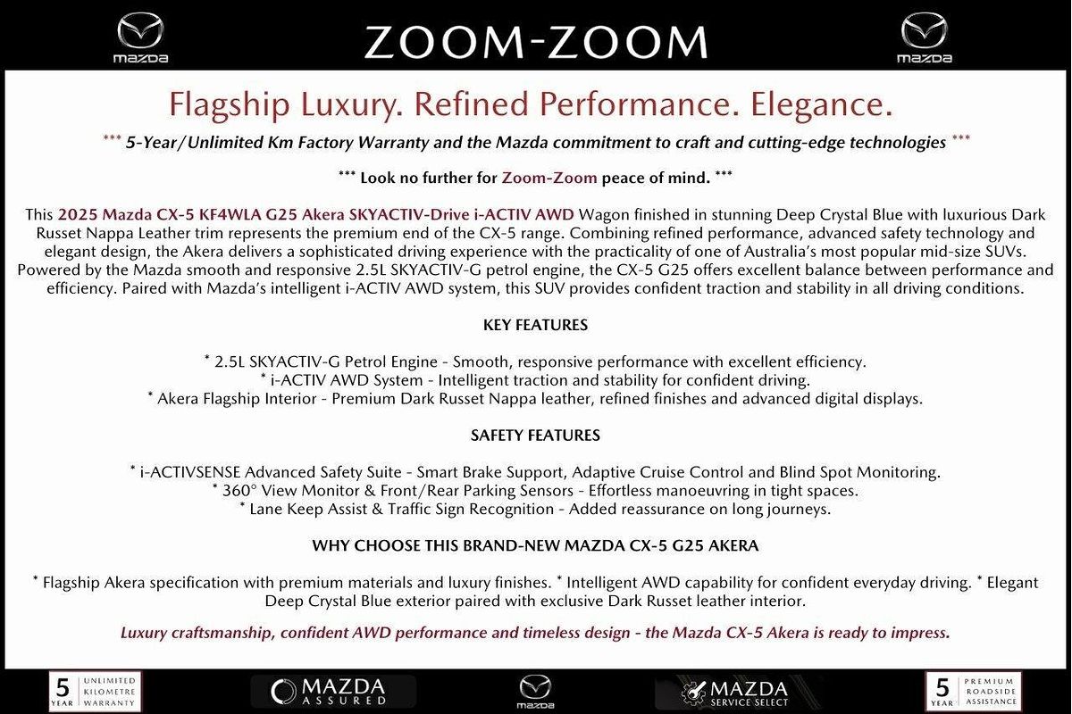 2025 Mazda CX-5 G25 Akera KF Series