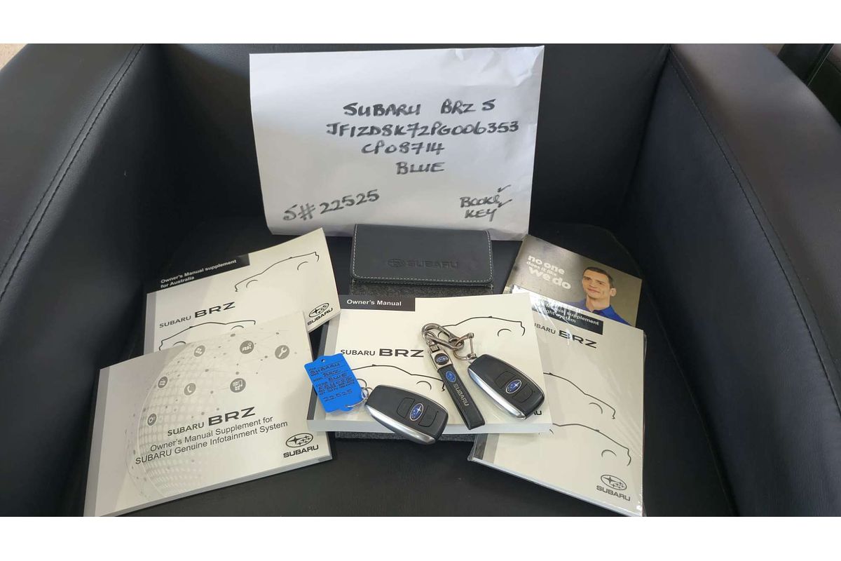 BRZ MY23 S 2.4L 4Cyl PORT & DIRECT F/INJ 6 SP AUTOMATIC 2D COUPE 