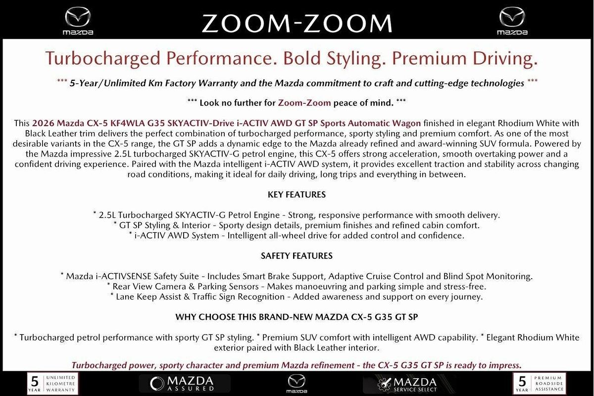 2026 Mazda CX-5 G35 GT SP KF Series