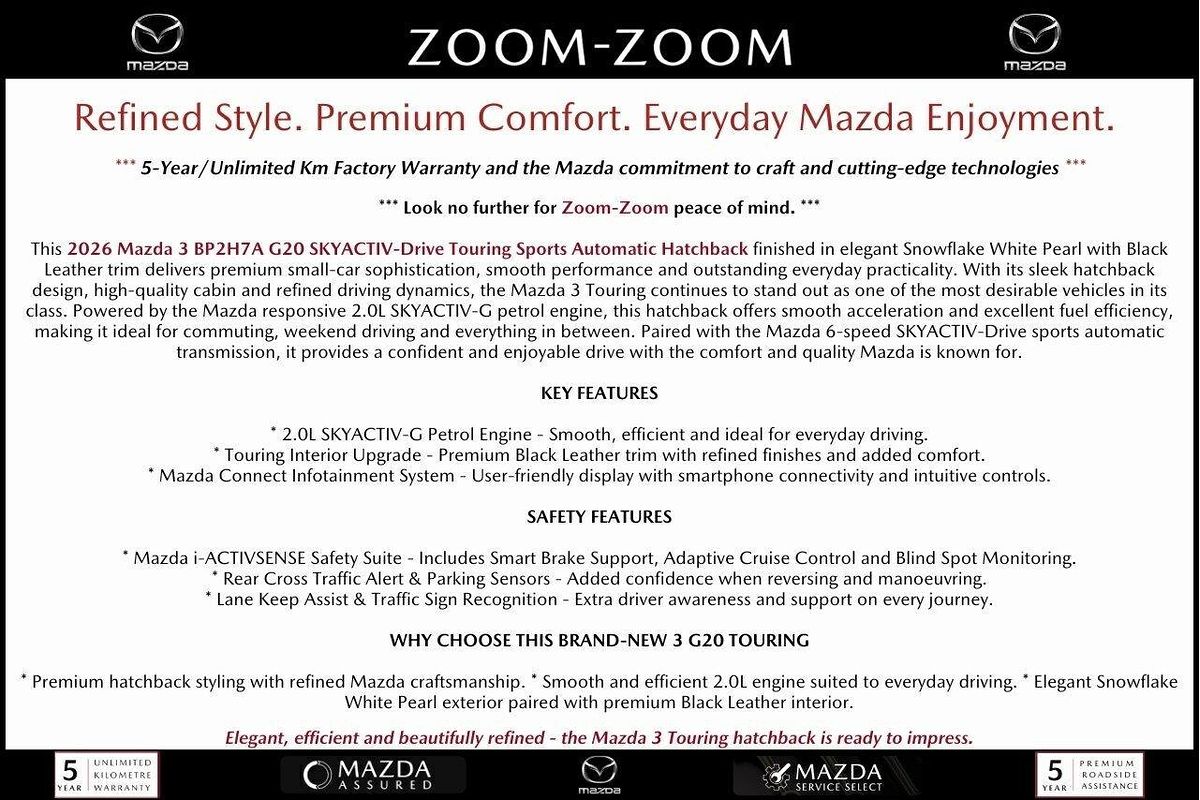 2026 Mazda 3 G20 Touring BP Series