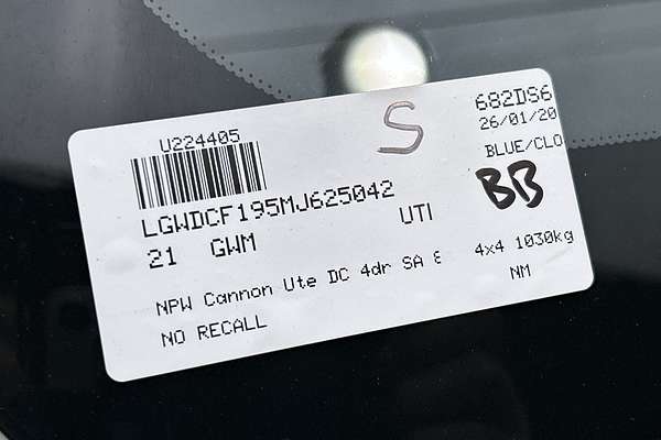 2021 GWM Ute Cannon NPW 4X4 thumb-23