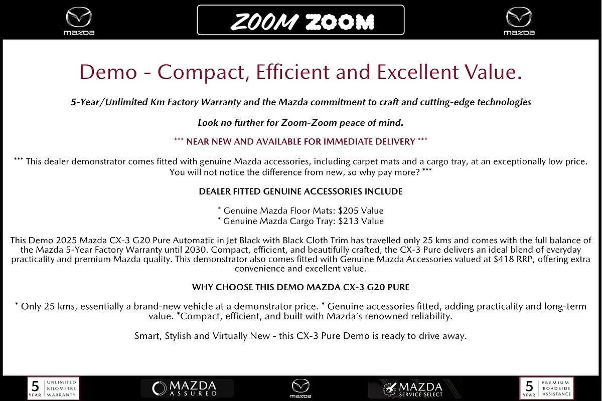 2025 Mazda CX-3 G20 Pure DK