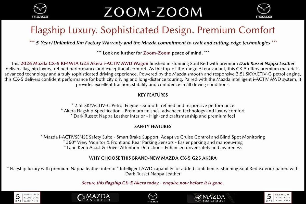 2026 Mazda CX-5 G25 Akera KF Series