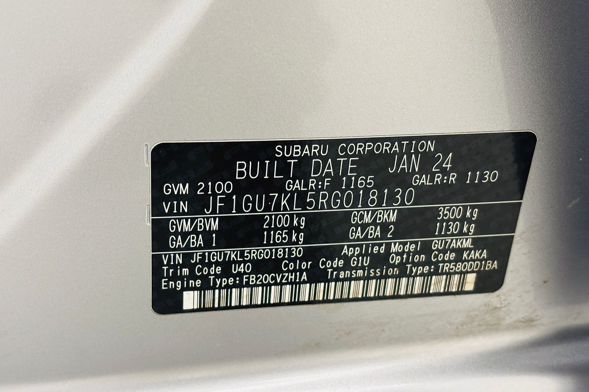 MY24 Subaru Crosstrek 2.0 L AWD CVT