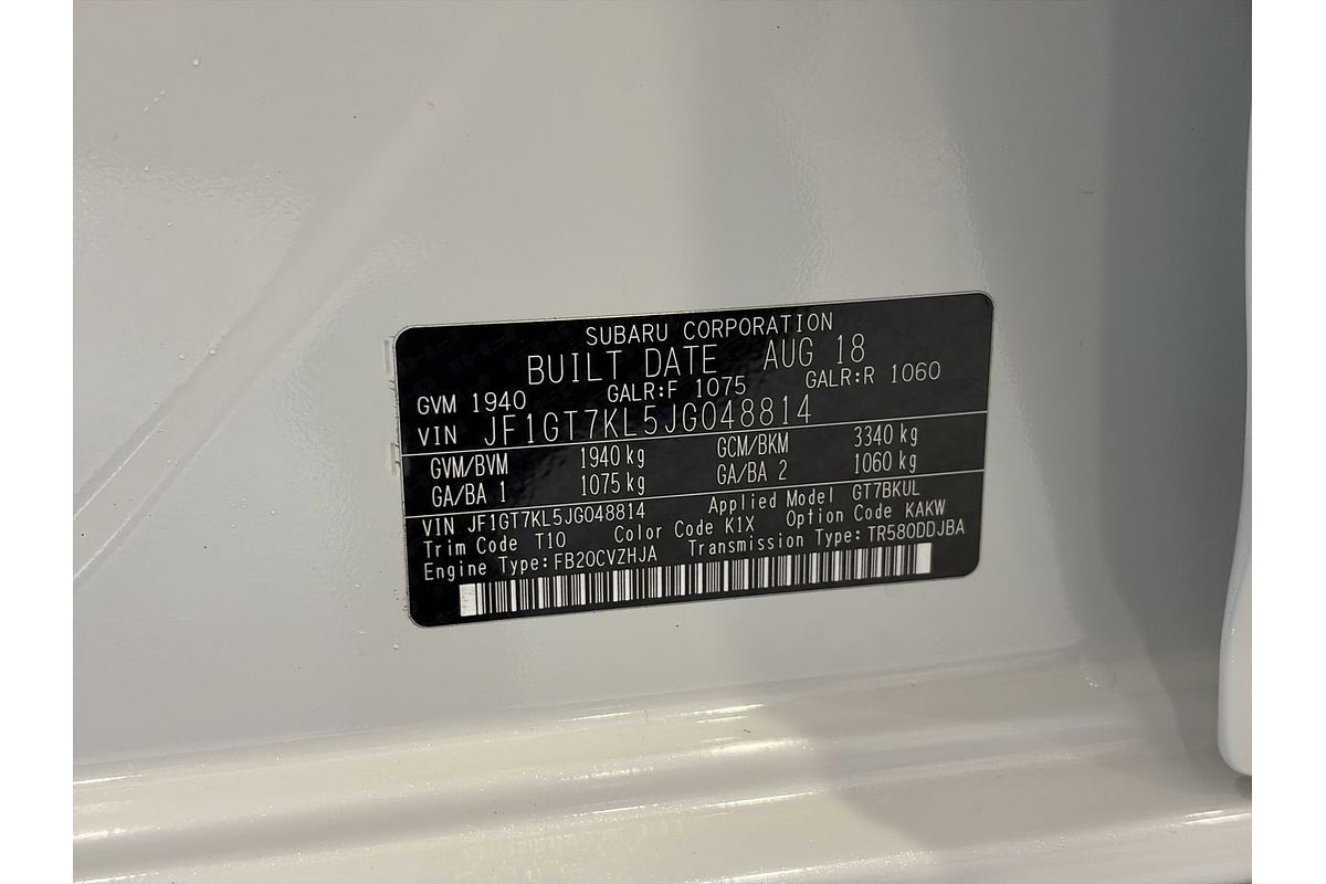 2018 Subaru XV 2.0i Premium G5X