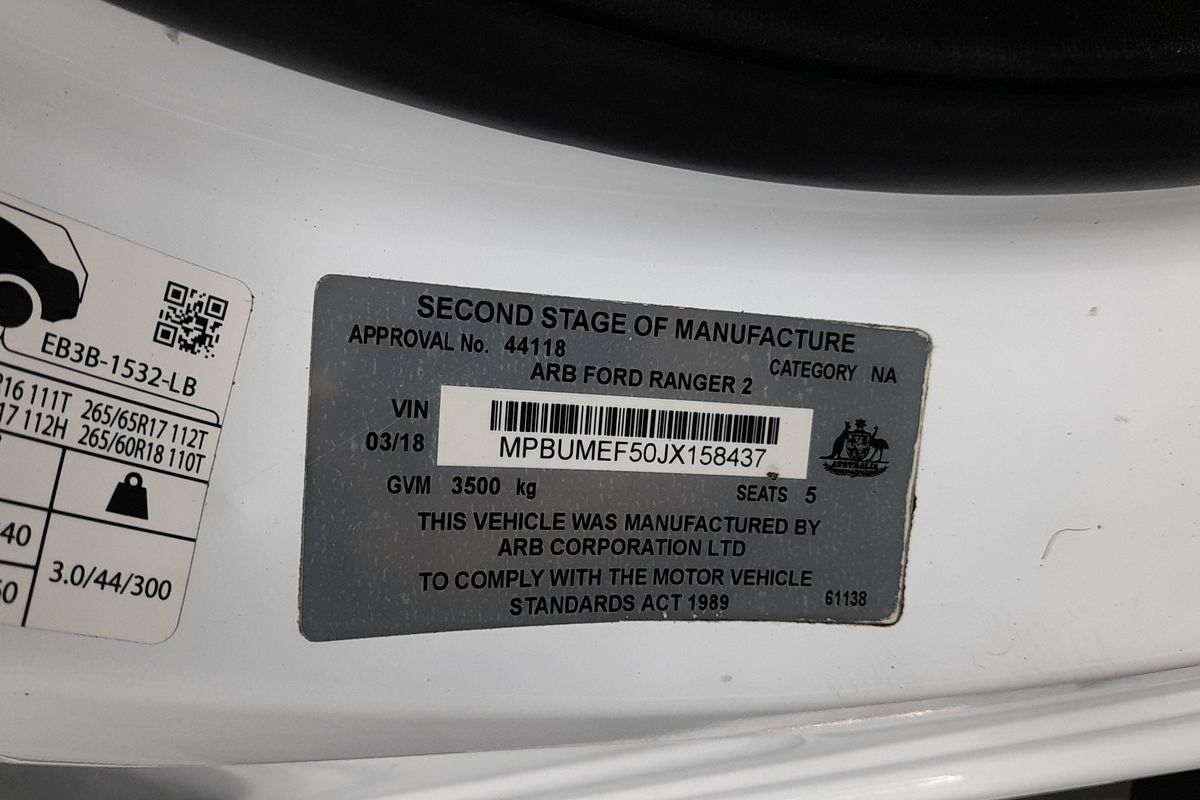 2018 Ford Ranger XL PX MkII 4X4 3.2L