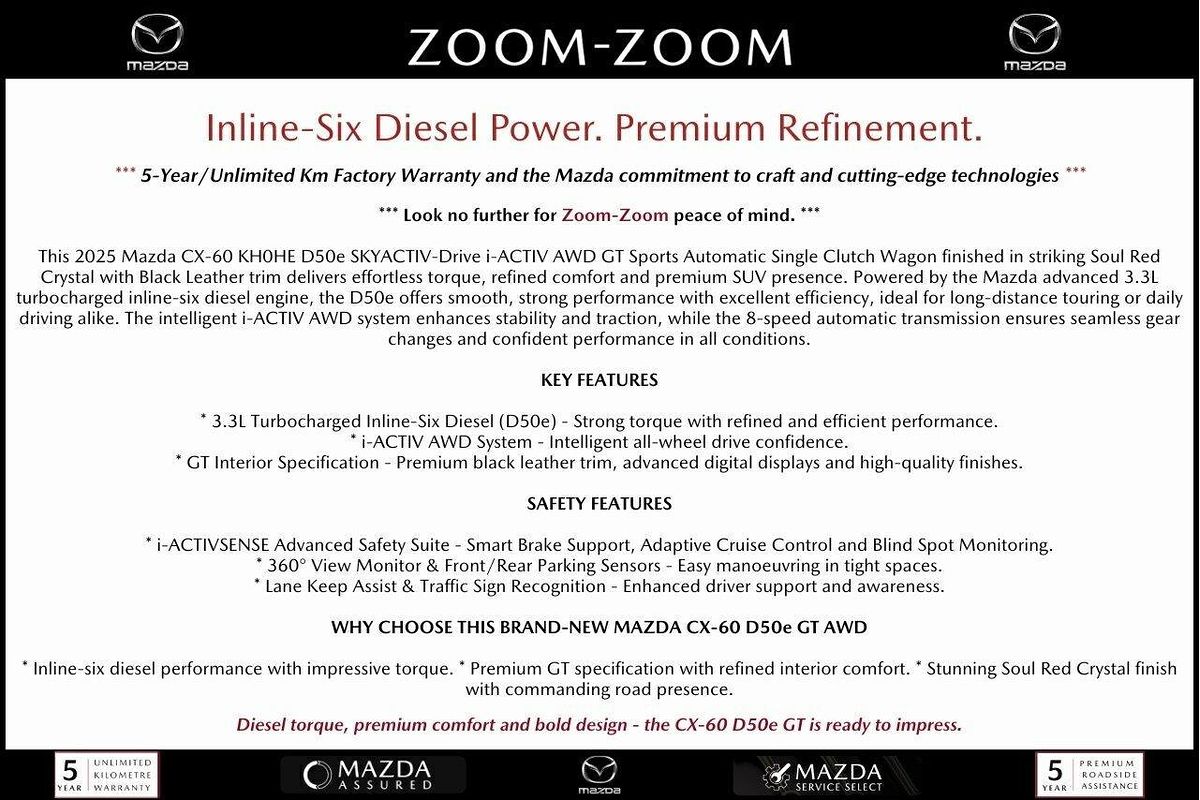2025 Mazda CX-60 D50e GT KH Series