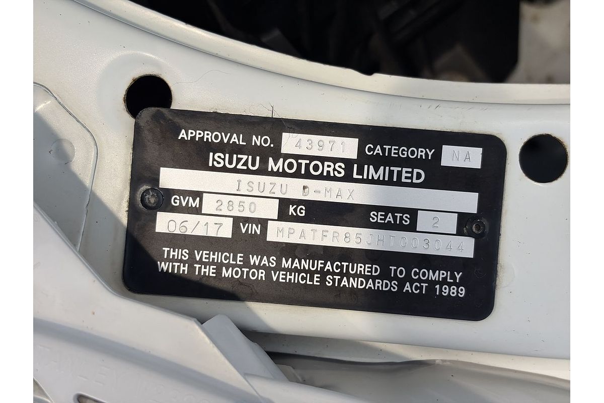 2017 Isuzu D-MAX SX High Ride Rear Wheel Drive