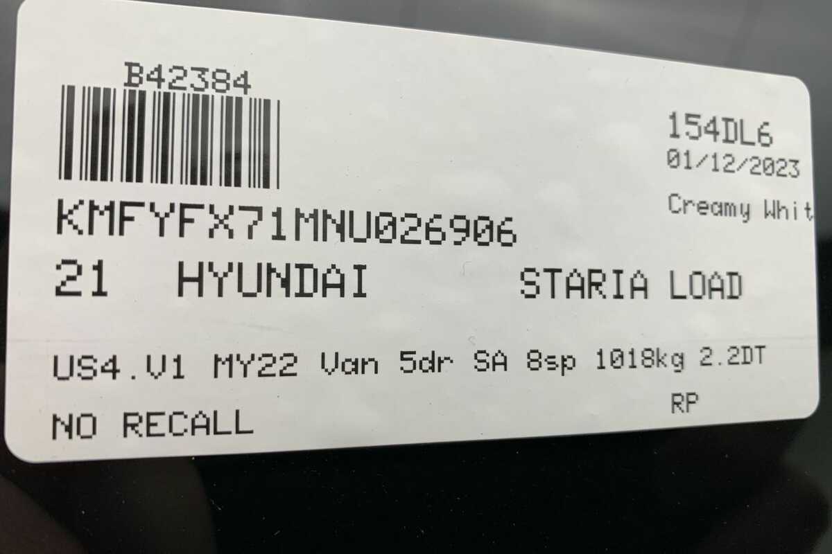 2021 Hyundai Staria-Load  US4.V1 MY22