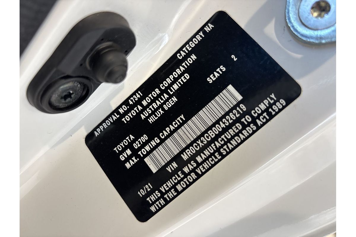 2021 Toyota Hilux Workmate TGN121R Rear Wheel Drive