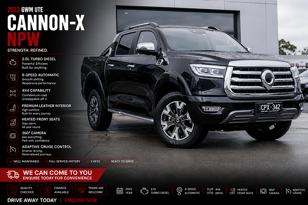 2023 GWM Ute Cannon-X NPW 4X4