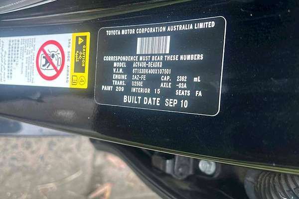 2010 Toyota Camry Altise ACV40R