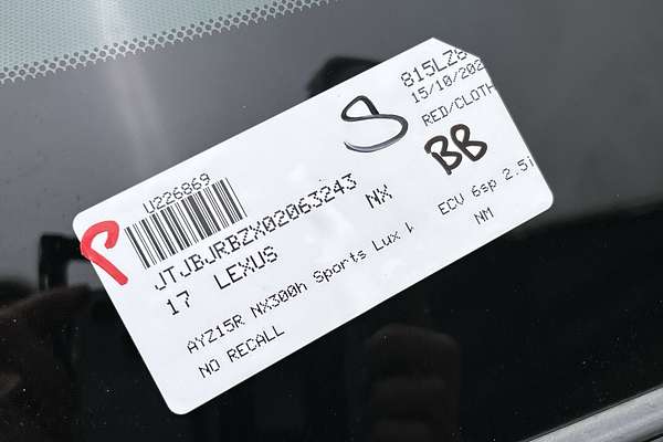 2017 Lexus NX NX300h Sports Luxury AYZ15R thumb-23