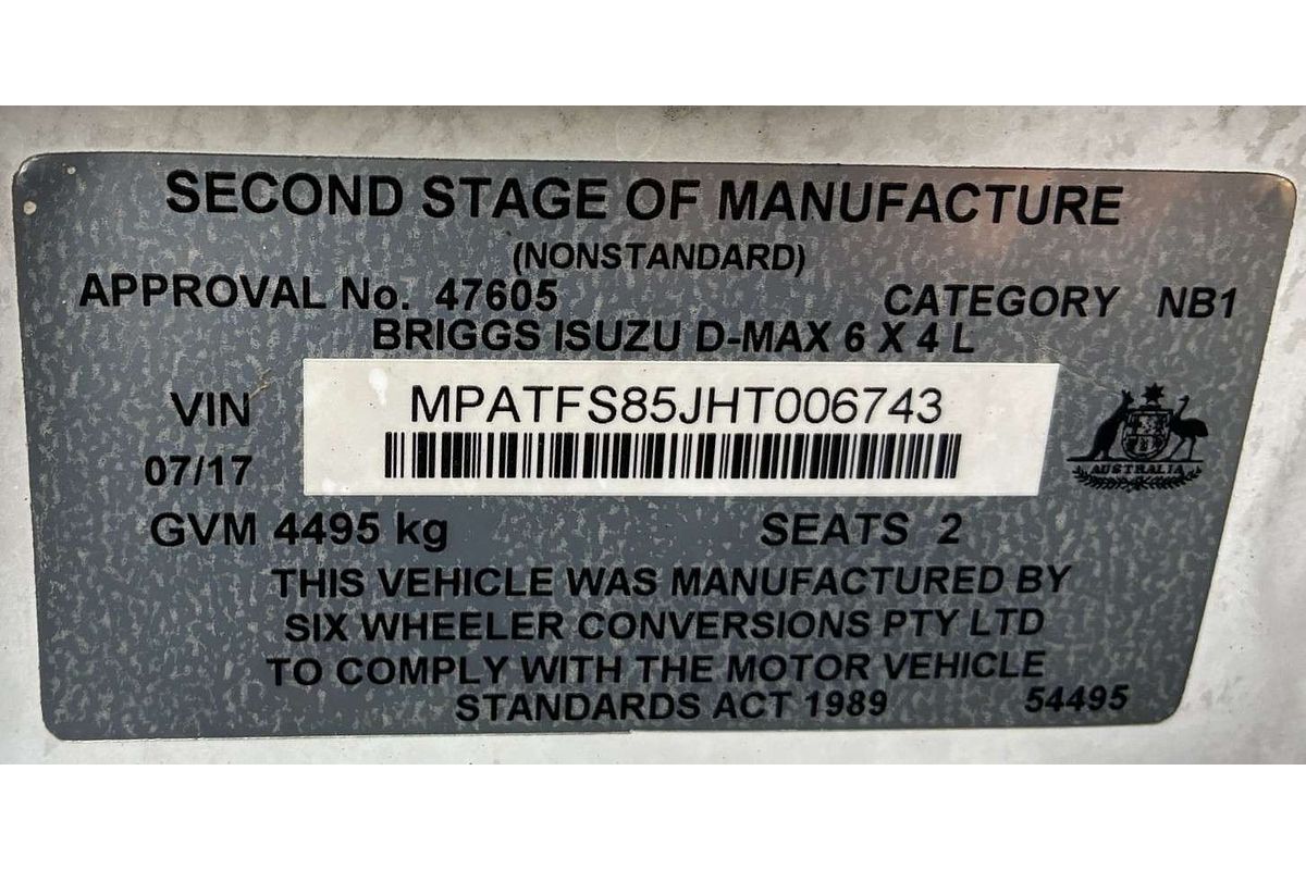 2017 Isuzu D-MAX SX 4X4