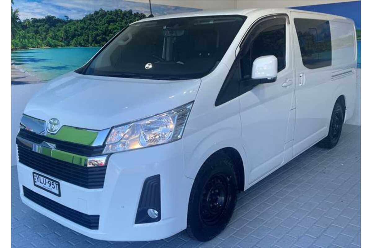 SOLD 2019 Toyota HiAce LWB Crew Van in French Vanilla Used Van Coffs Harbour NSW