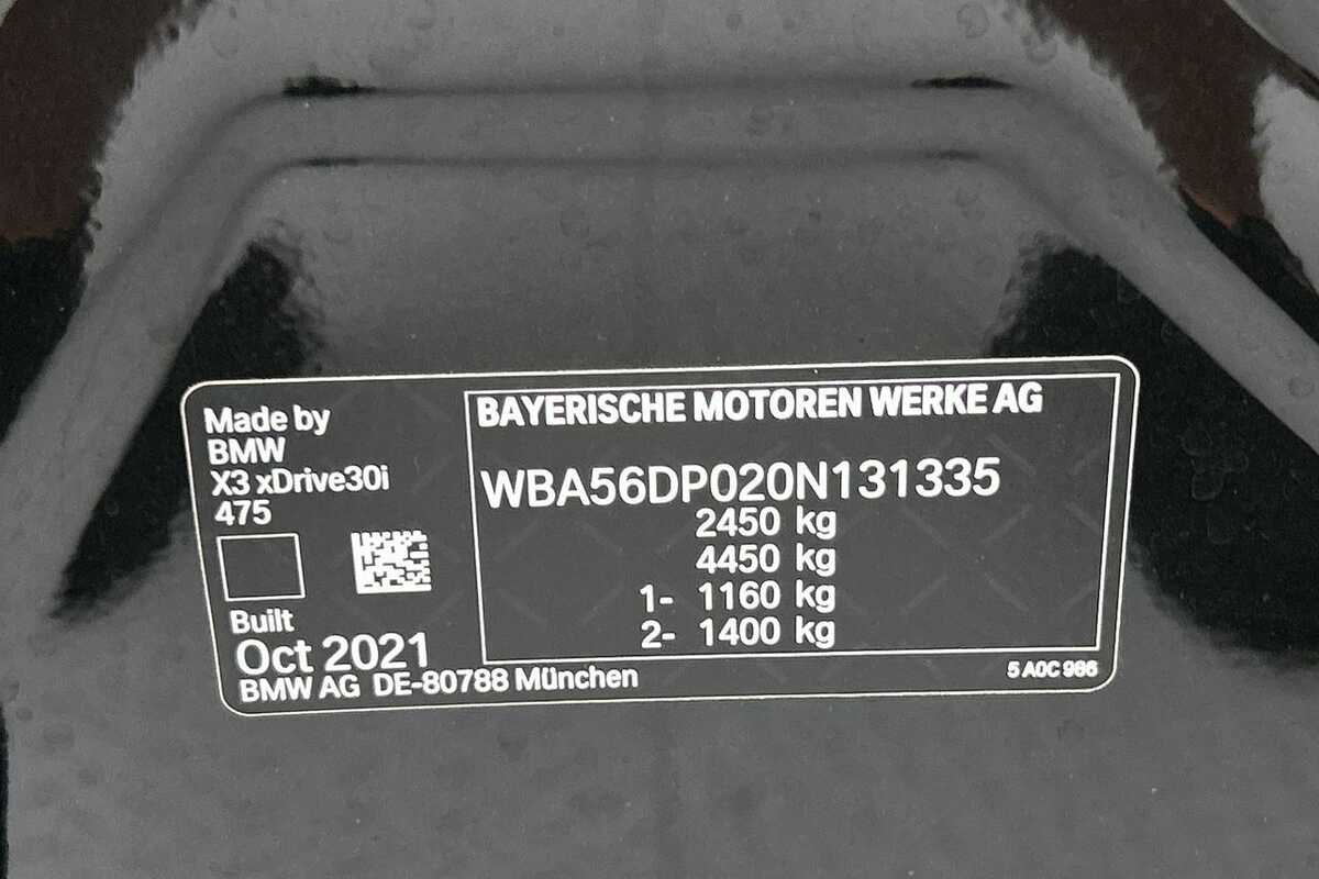 2021 BMW X3 xDrive30i Steptronic M Sport G01 LCI