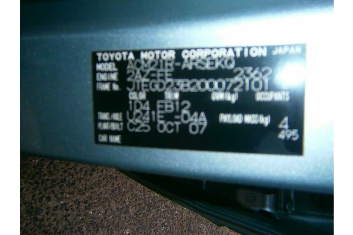2007 Toyota Avensis Verso GLX ACM21R