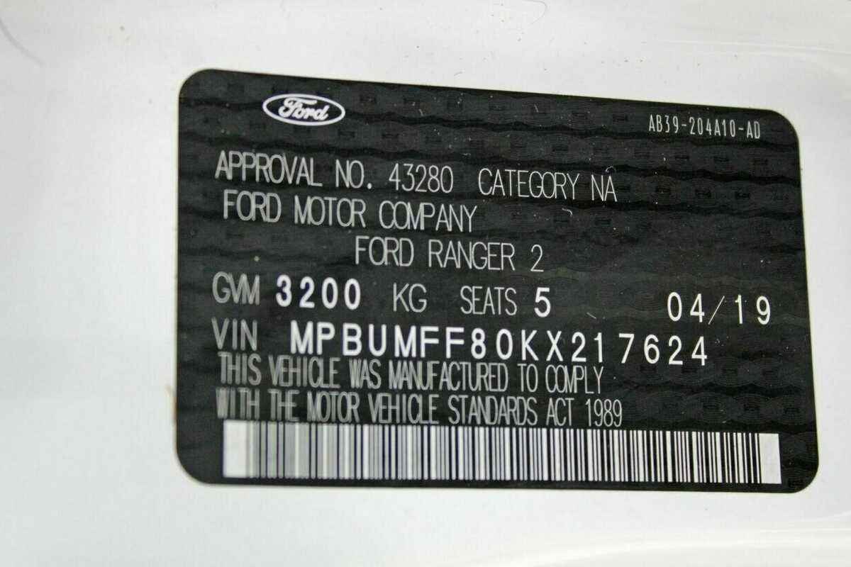 2019 Ford RANGER XL 2.2 Hi-Rider (4x2) PX MKIII MY19.75 RWD