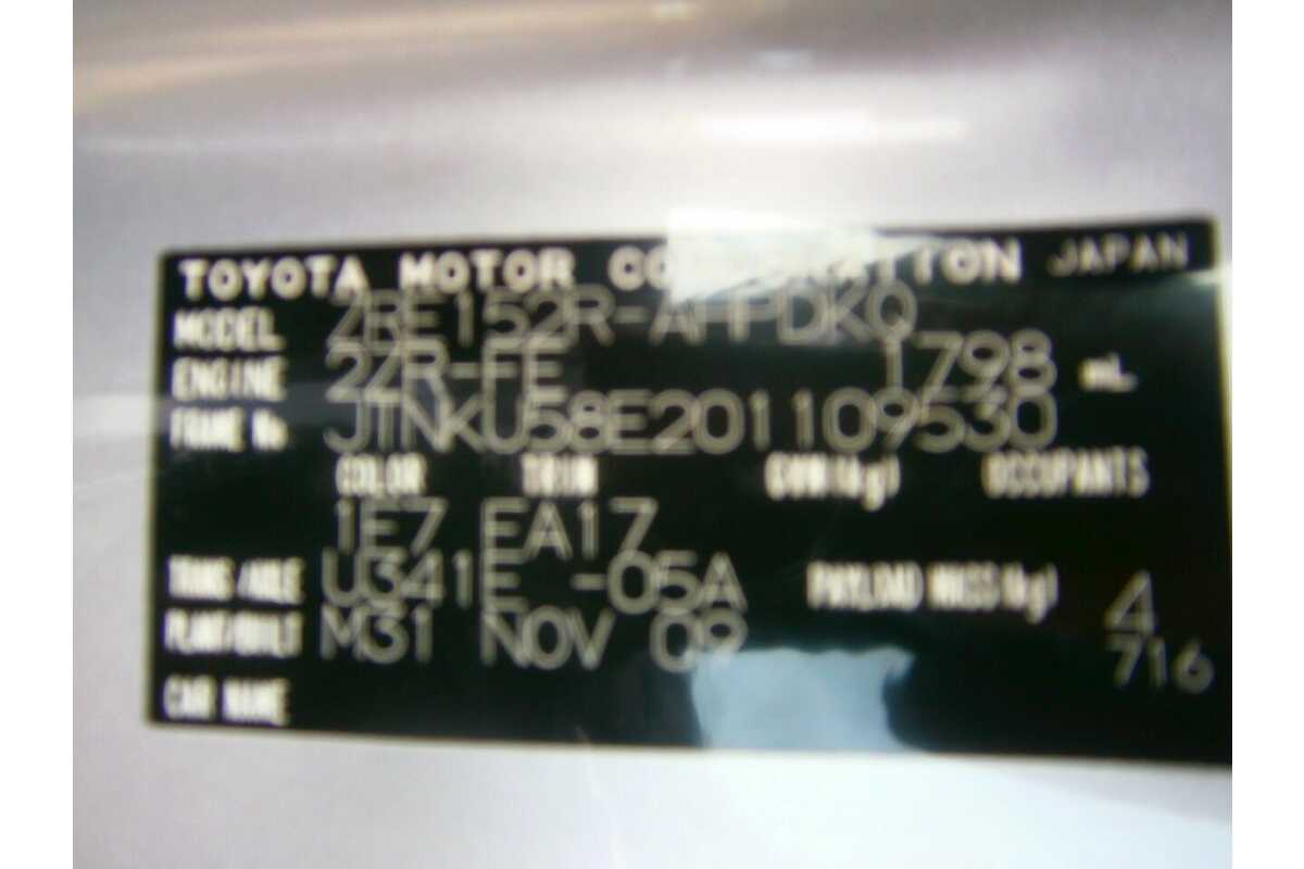 2009 Toyota Corolla Ascent ZRE152R