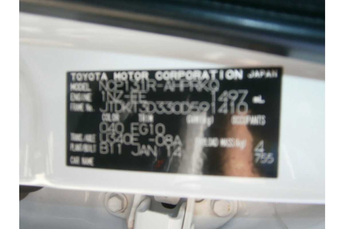 2014 Toyota Yaris YRS NCP131R